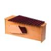 JINLEI box xylophone low pitch BXL-16 - 16-note bass tabletop xylophone with dark rosewood bars, removable chromatic keys, and tall natural wood resonator box