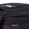 JINLEI hira daiko soft case close-up showing red JINLEI brand logo, heavy-duty zipper, and durable black nylon fabric