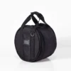 JINLEI shime daiko soft case - black padded drum bag with top carry handles, D-ring, ID window, and curved zipper closure