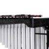 JINLEI xylophone SLH-42 close-up of textured black frame rail, rosewood bar nodes, and aluminum resonator tubes detail