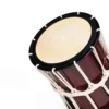 JINLEI oke daiko summer red, close-up detail of white rope knot and sparkle red shell with cowhide drumhead