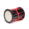 JINLEI 炎 Katsugi Lceland Blue, full drum side view showing dark blue speckle shell with red rope pattern and natural skin heads