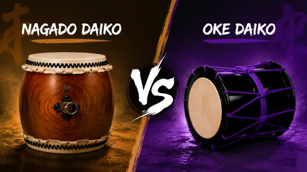 Nagado daiko vs oke daiko